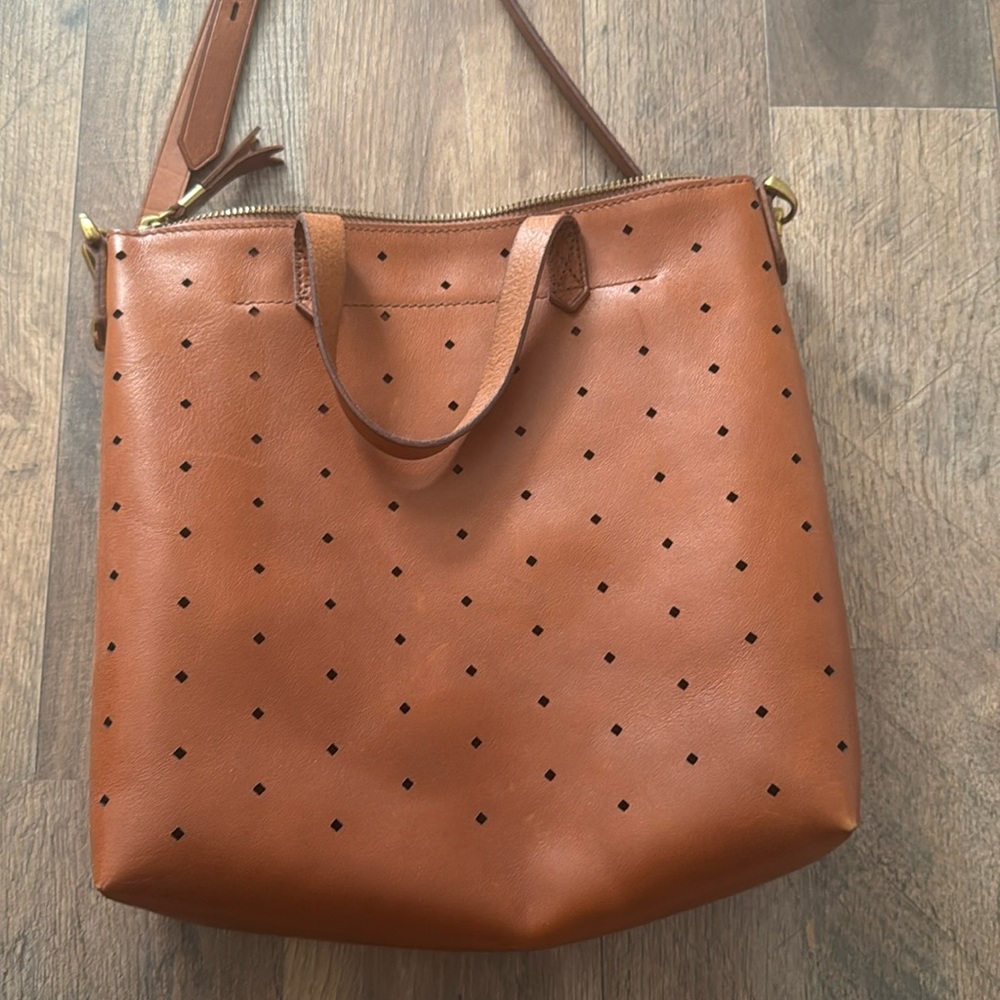 Madewell perforated leather shoulder crossbody bag